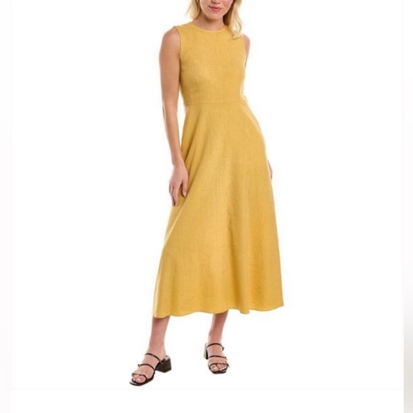 Theory Classic Chino Volume Dart Yellow Dress - Picture 3 of 11